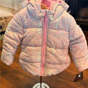 London Fog Pink Fleece lined puffer jacket NWT